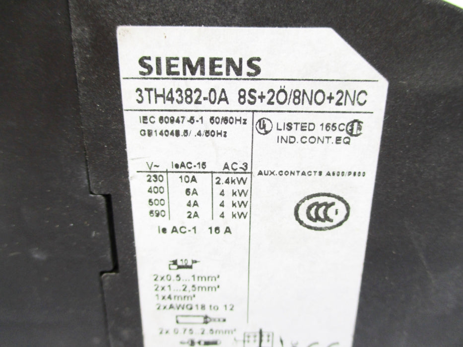 SIEMENS 3TH4382-0A 220/240V (AS PICTURED) NUPI