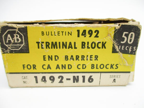 ALLEN BRADLEY 1492-N16 SER. A (PKG OF 50) (BK/YL) NSMP