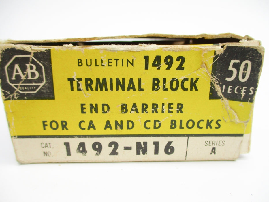 ALLEN BRADLEY 1492-N16 SER. A (PKG OF 50) (BK/YL) NSMP