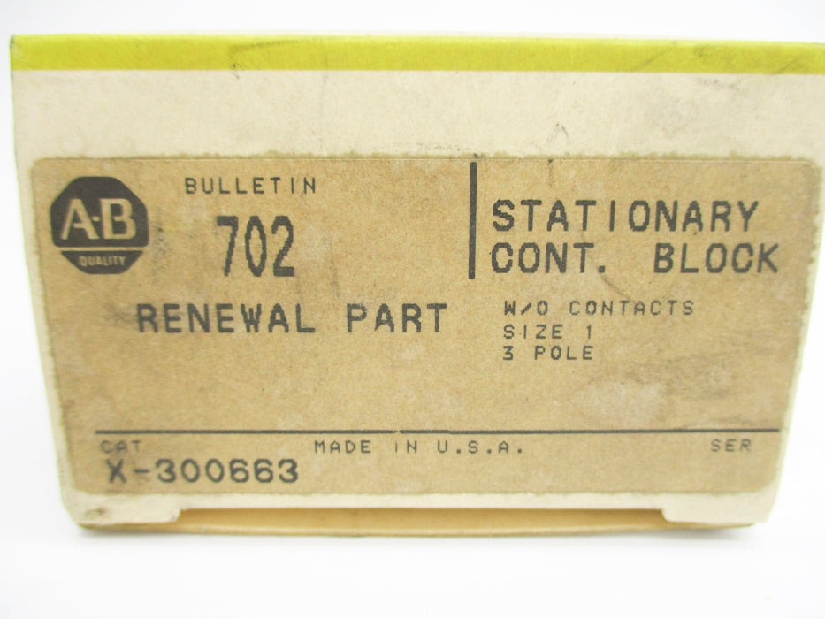 INDUSTRIAL SPARE PART X-300663 (BK/YL) NSMP