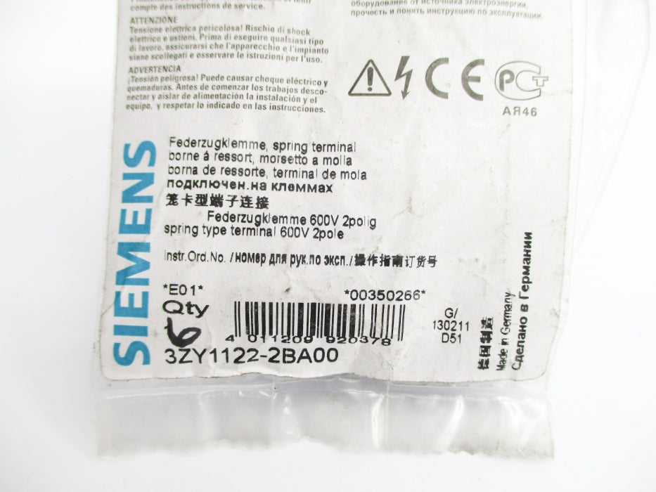 SIEMENS 3ZY1122-2BA00 (PKG OF 6) NSMP