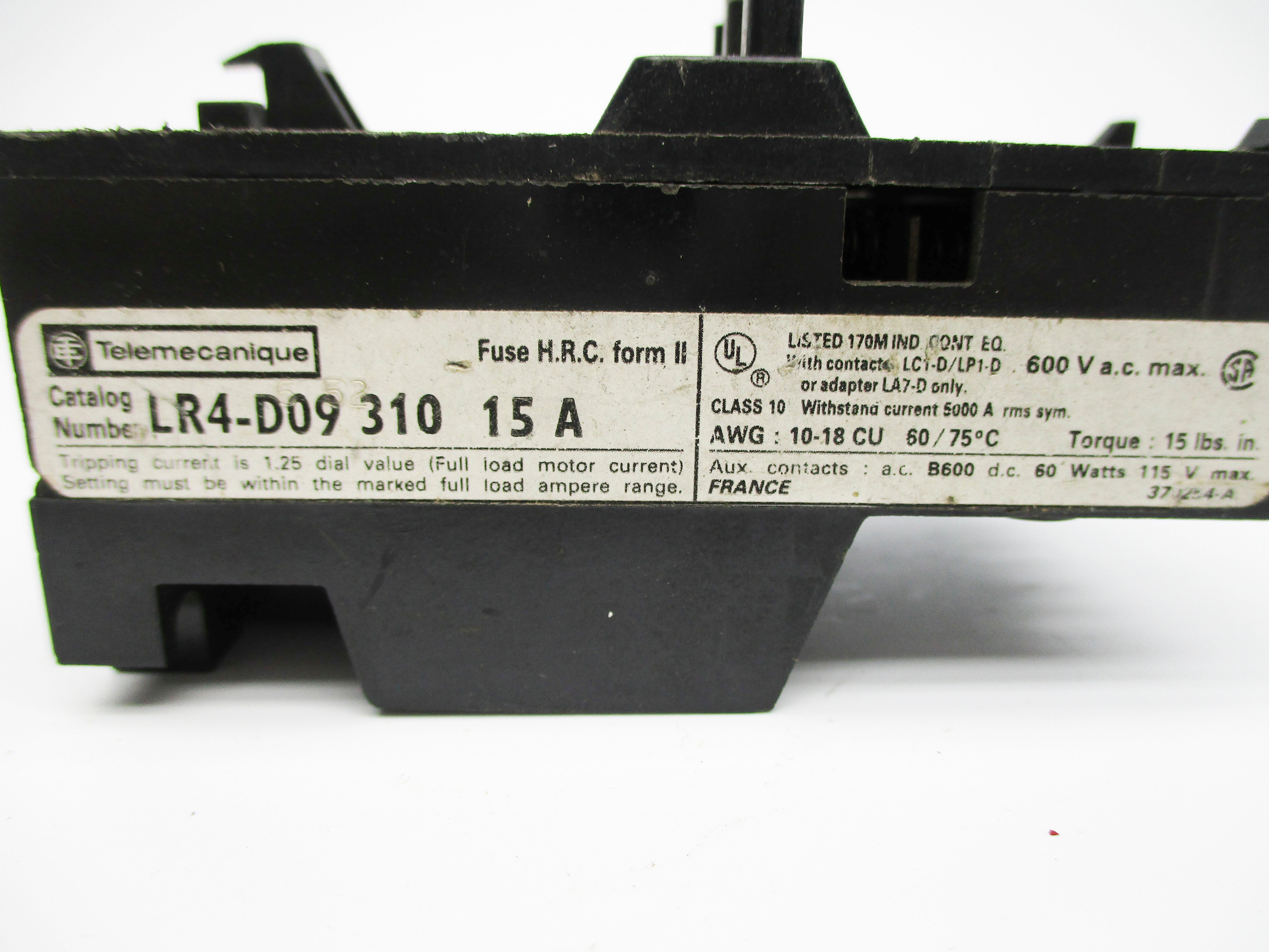 TELEMECANIQUE LR4-D09310 15A UNMP