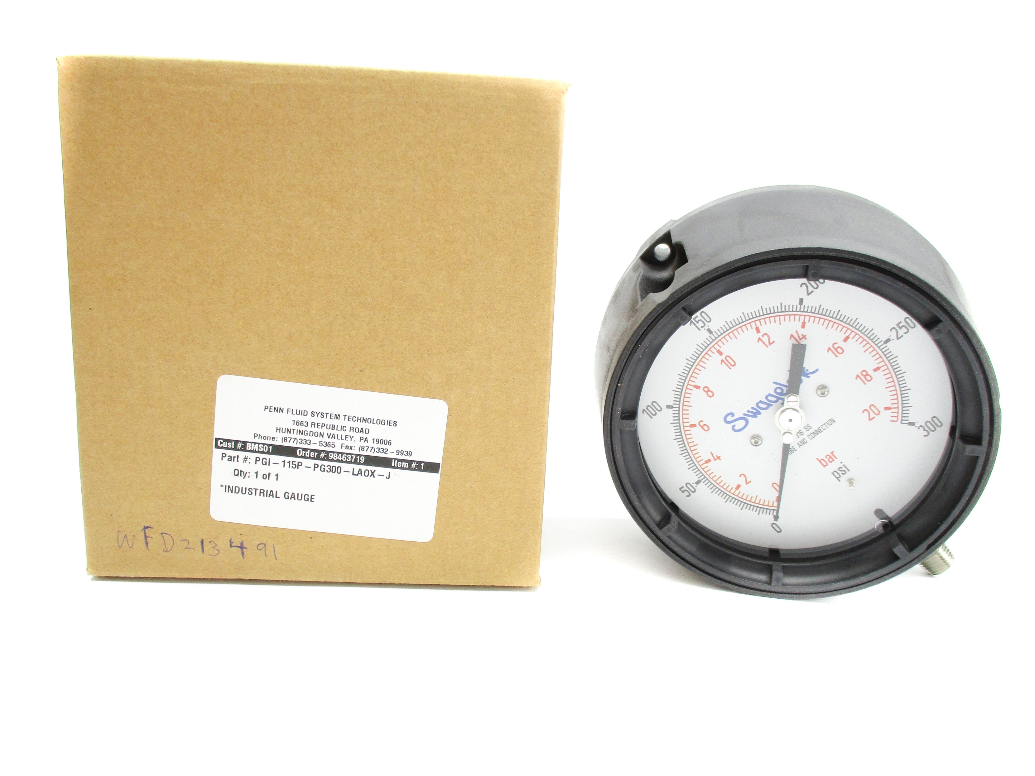 SWAGELOK PGI-115P-PG300-LAOX-J 0-300PSI NSMP