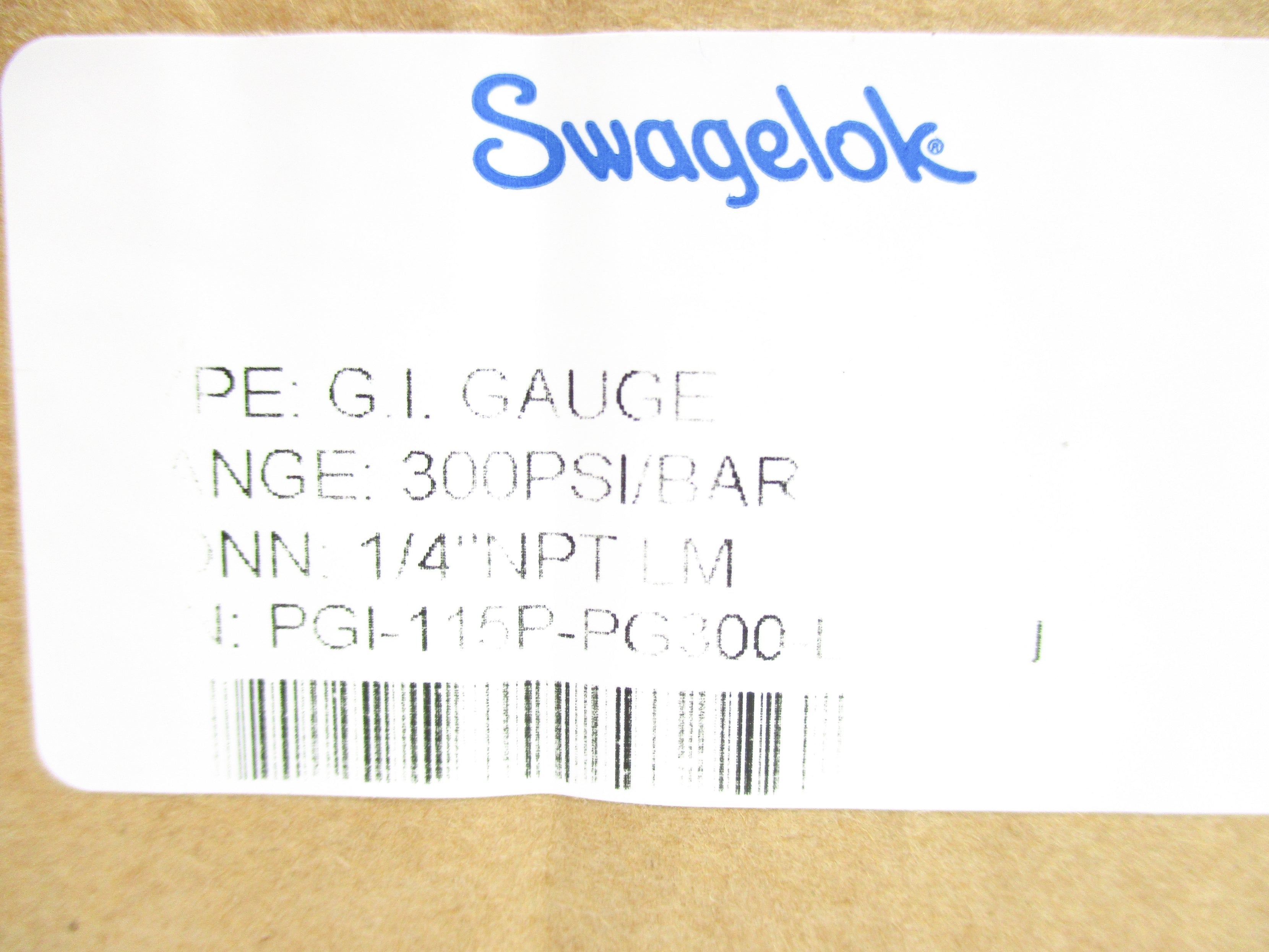 SWAGELOK PGI-115P-PG300-LAOX-J 0-300PSI NSMP