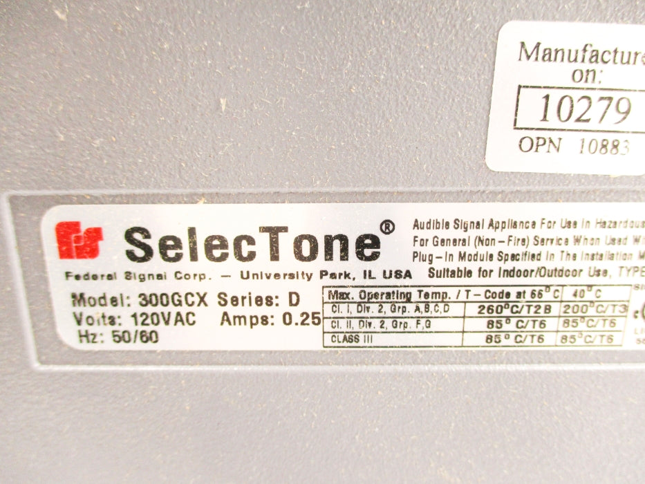 FEDERAL SIGNAL 300GCX SER. D NSNP