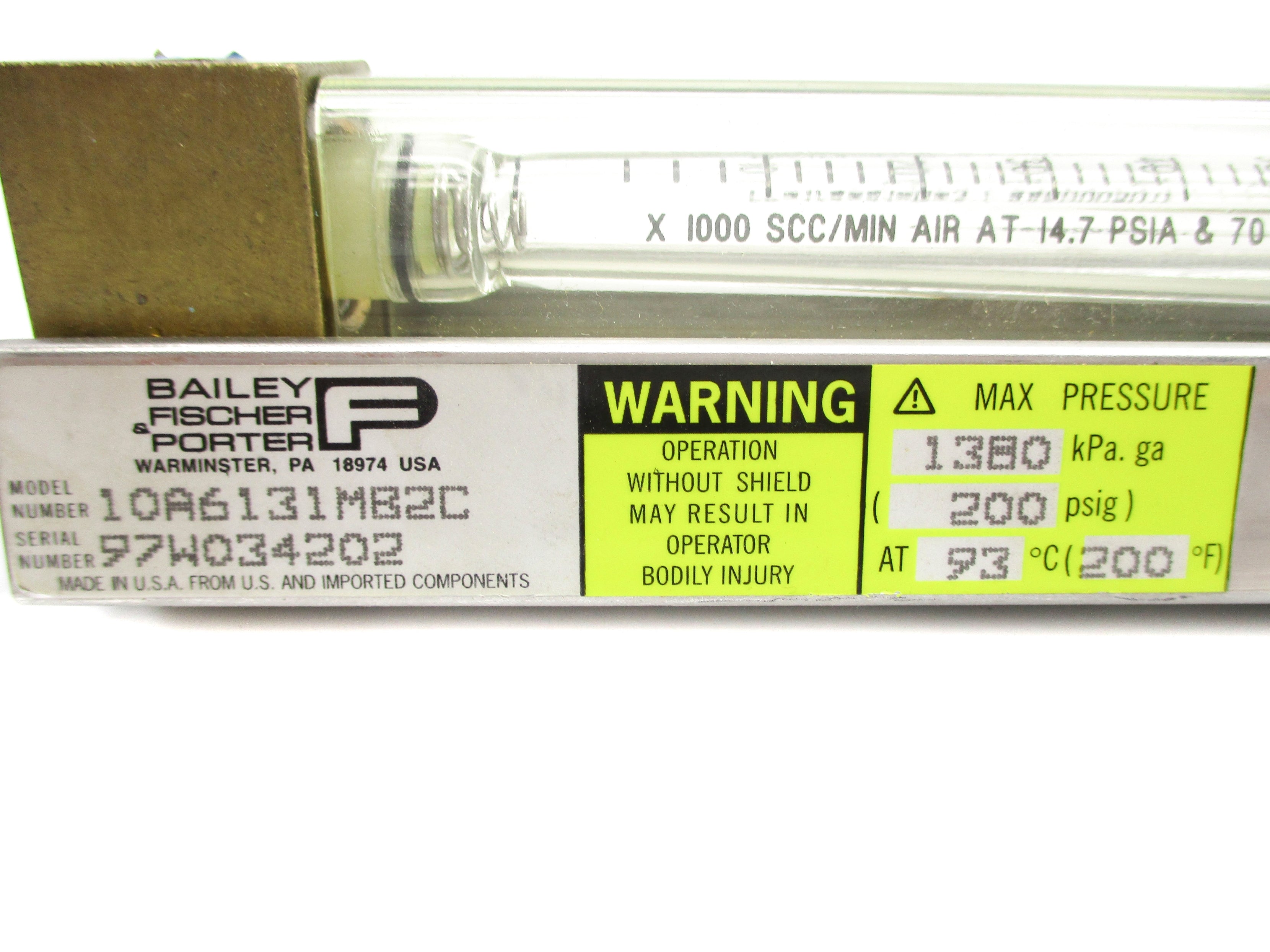 FISCHER&PORTER 10A6131MB2C 200PSIG NSNP