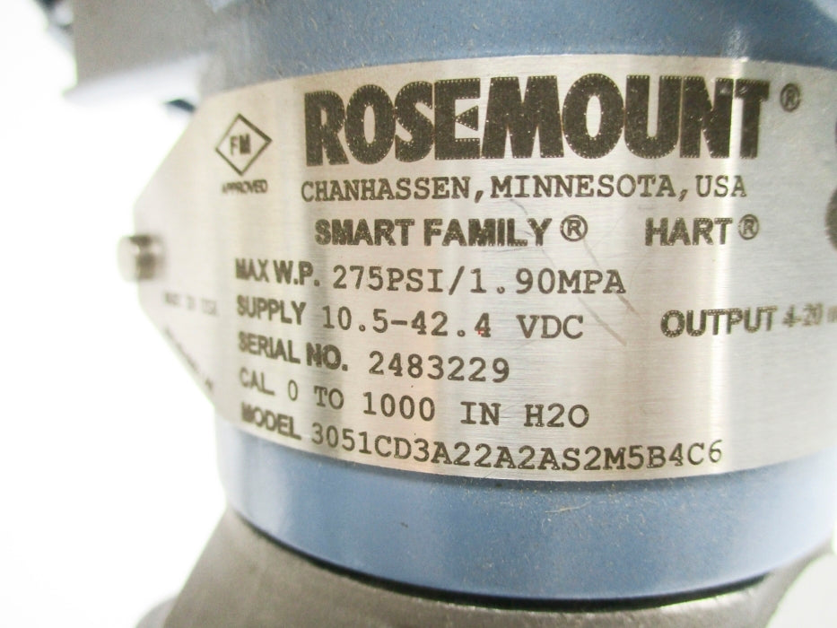 ROSEMOUNT 3051CD3A22A2AS2M5B4C6 275PSI NSNP