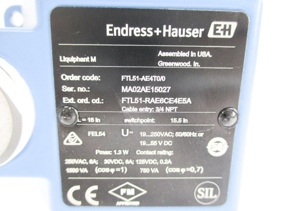 ENDRESS+HAUSER FTL51-RAE6CE4E5A NSNP
