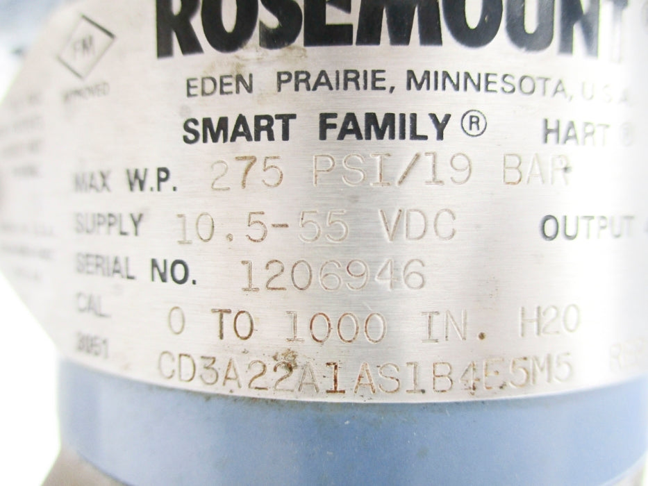 ROSEMOUNT 3051CD3A22A1AS1B4E5M5 UNMP