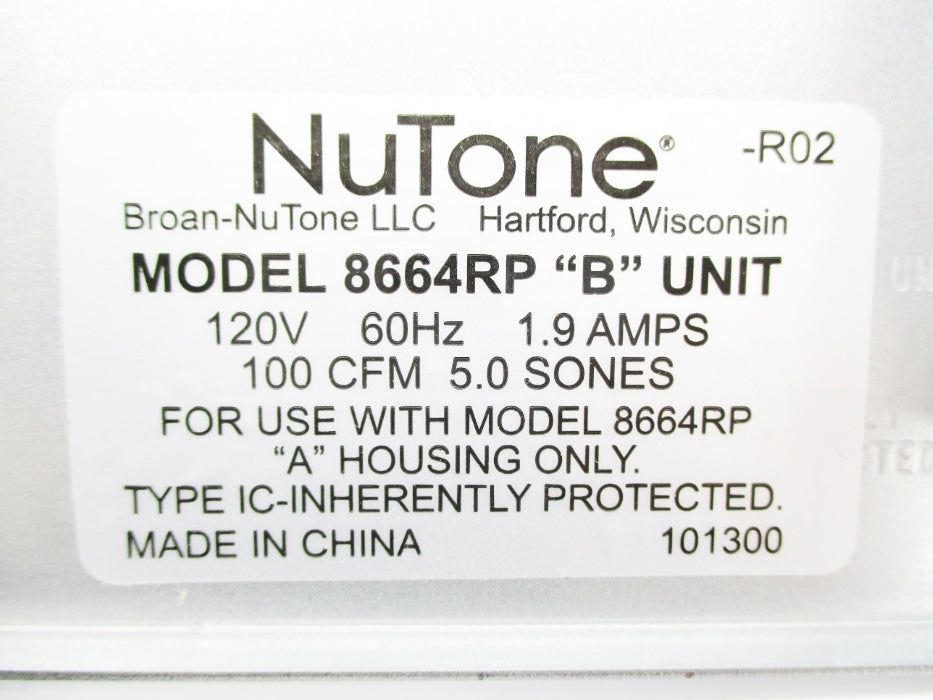BROAN-NUTONE 8664RP NSNP