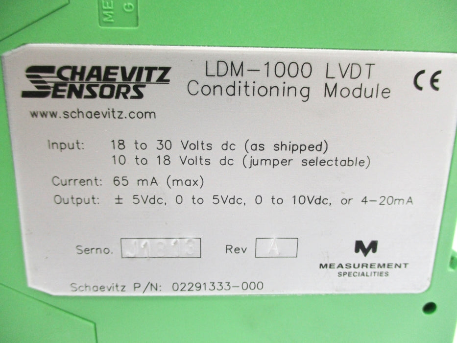 SCHAEVITZ SENSORS 02291333-000 LDM-1000 LVD NSNP