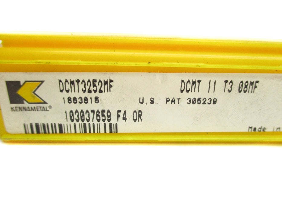 KENNAMETAL DCMT3252MF DCMT11T308MF 1519296 (PKG OF 5) NSMP