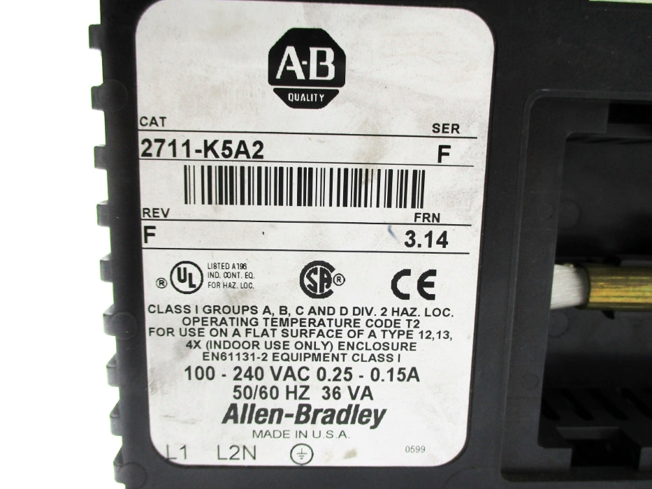 ALLEN BRADLEY 2711-K5A2 SER. F F/W 3.14 (AS PICTURED) UNMP