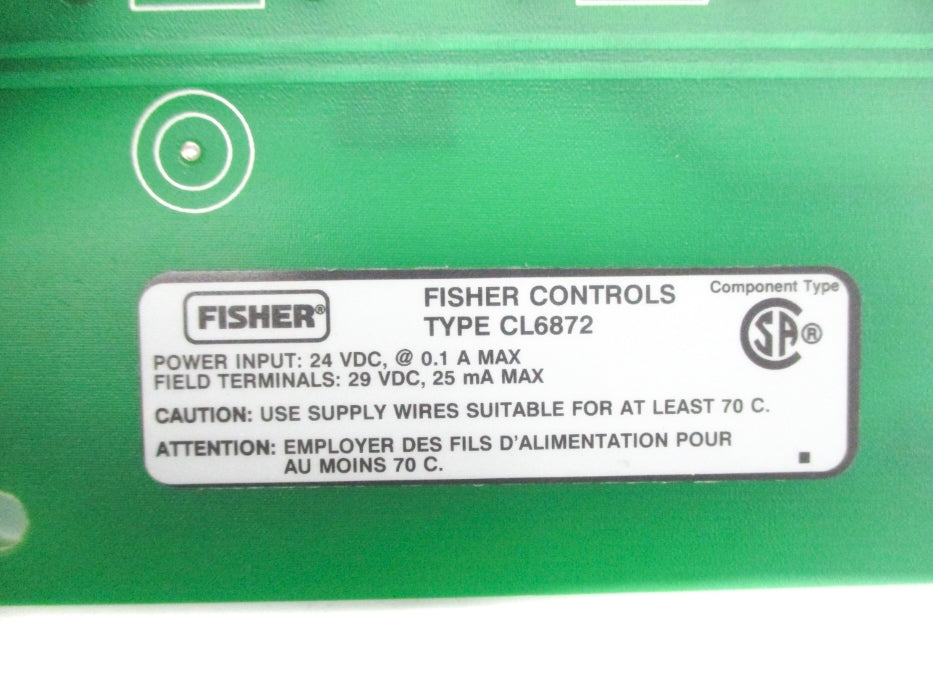 FISHER CONTROLS CL6872X1-A2 41B7288X032 REV. H NSNP