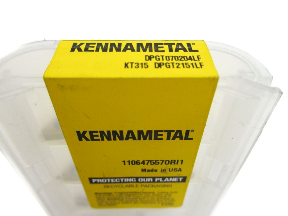 KENNAMETAL DPGT070204LF 1106475570RI1 (PKG OF 10) NSFS