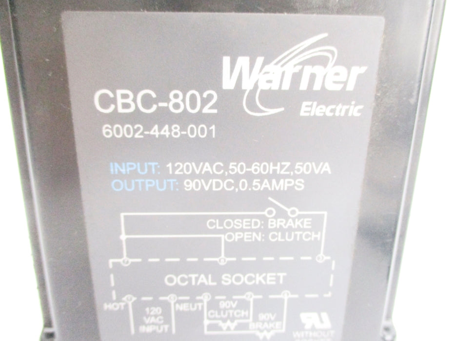 WARNER ELECTRIC 6002-448-001 CBC-802 120VAC 90VDC 0.5A NSNP