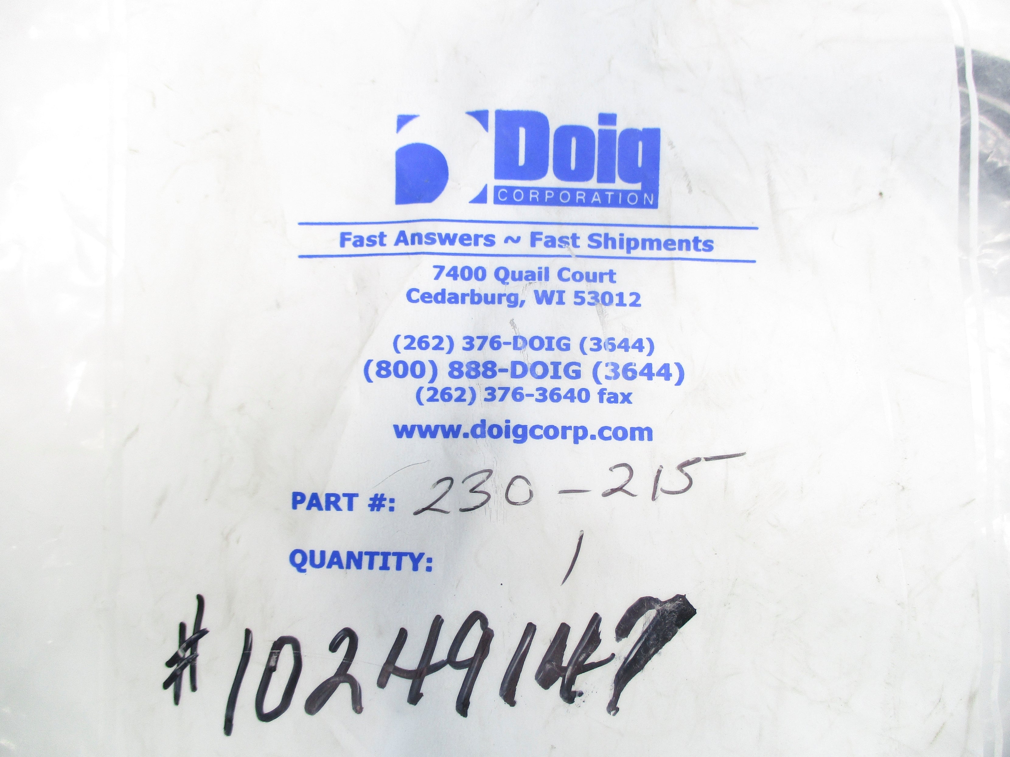 DOIG CORPORATION 230-215 NSMP