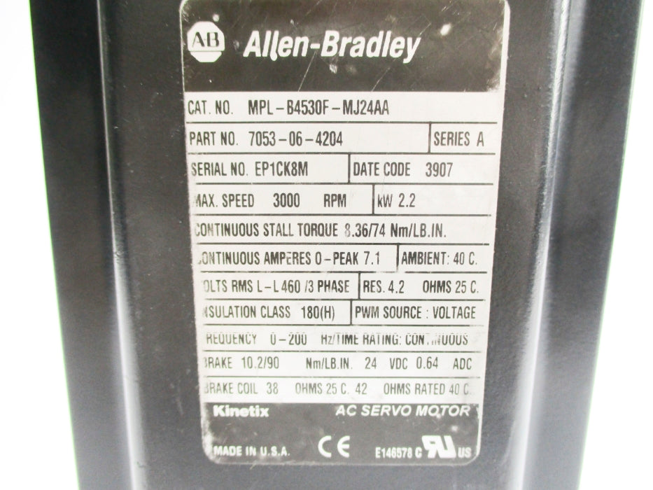 ALLEN BRADLEY MPL-B4530F-MJ24AA SER. A NSNP
