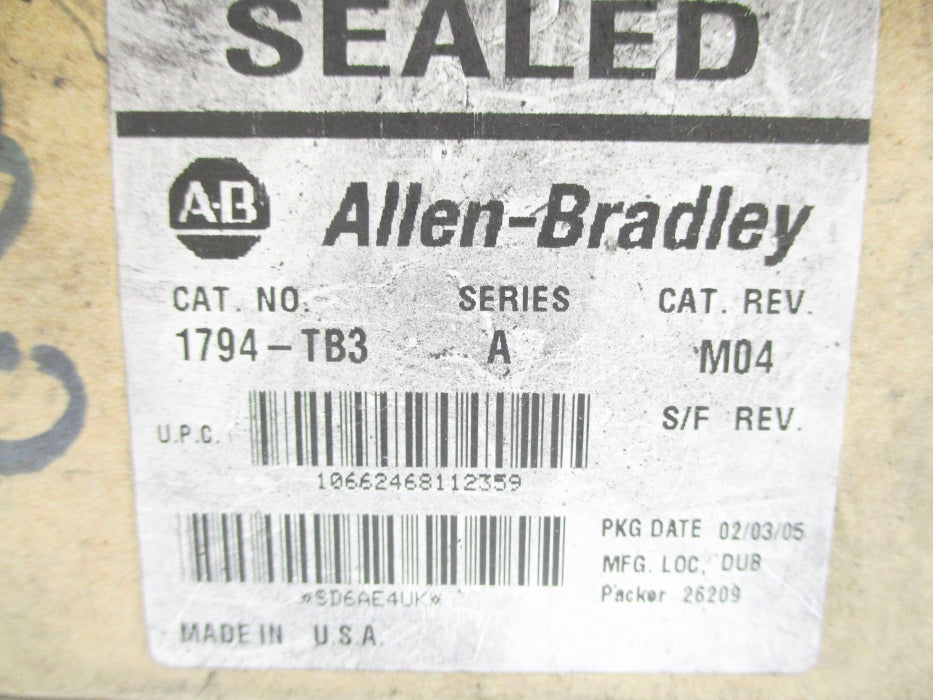 INDUSTRIAL SPARE PART 1794-TB3 SER. A DATE: 2005 NSFS