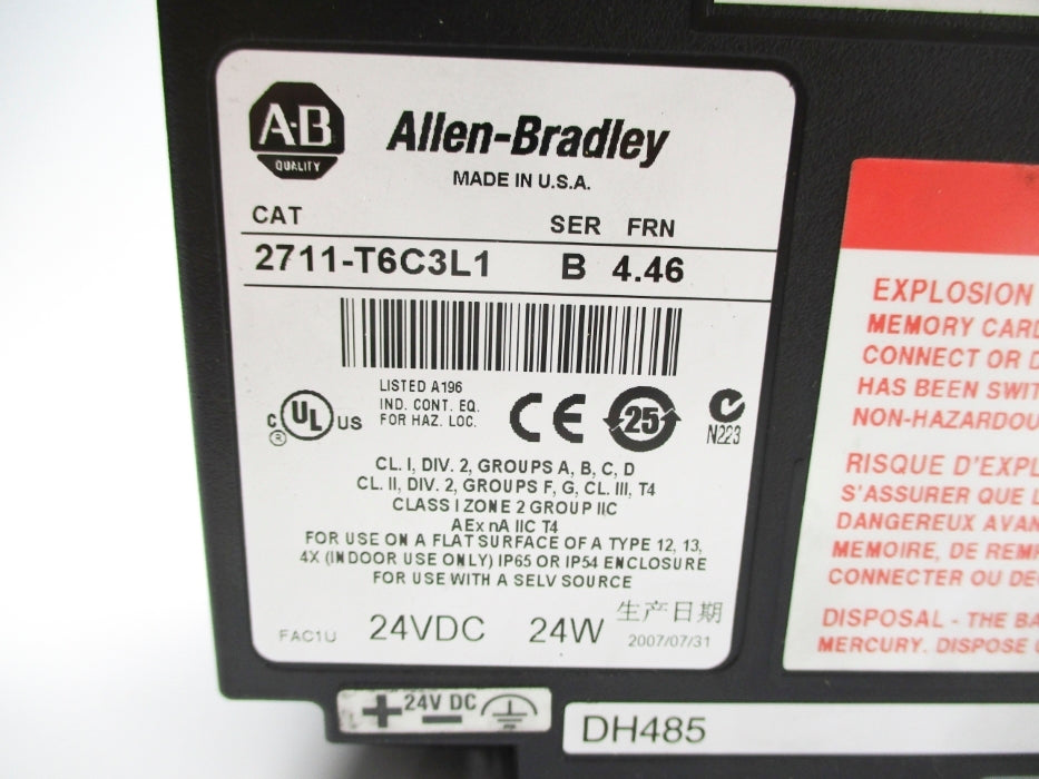 ALLEN BRADLEY 2711-T6C3L1 SER. B F/W 4.46 NSNP