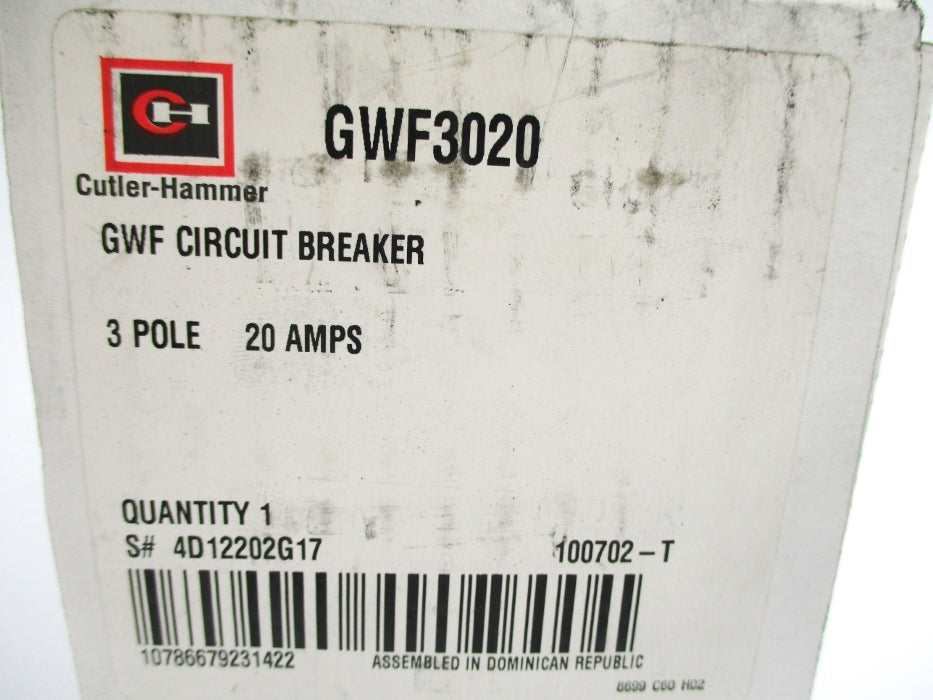 CUTLER HAMMER GWF3020 20A 600VAC NSMP