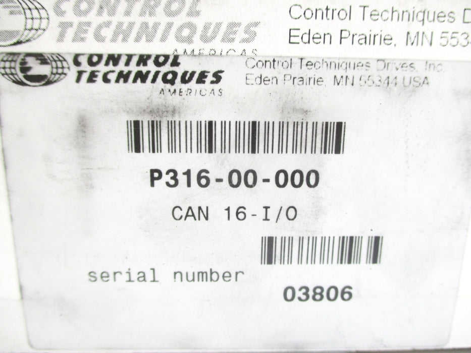 CONTROL TECHNIQUES P316-00-000 CAN16-I/O NSFS