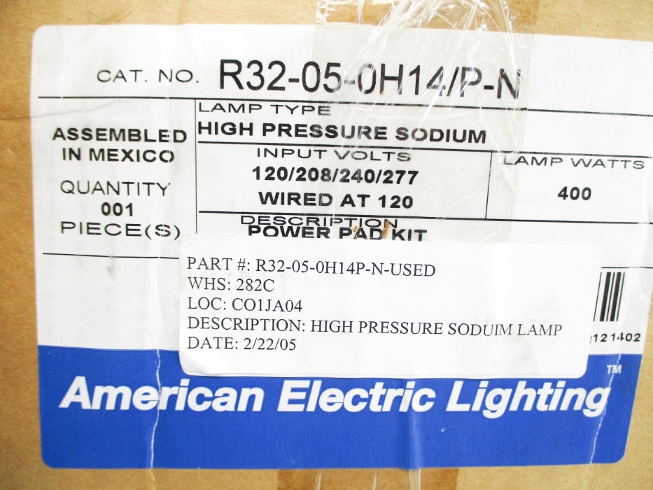 AMERICAN ELECTRIC LIGHTING R32-05-0H14/P-N NSMP