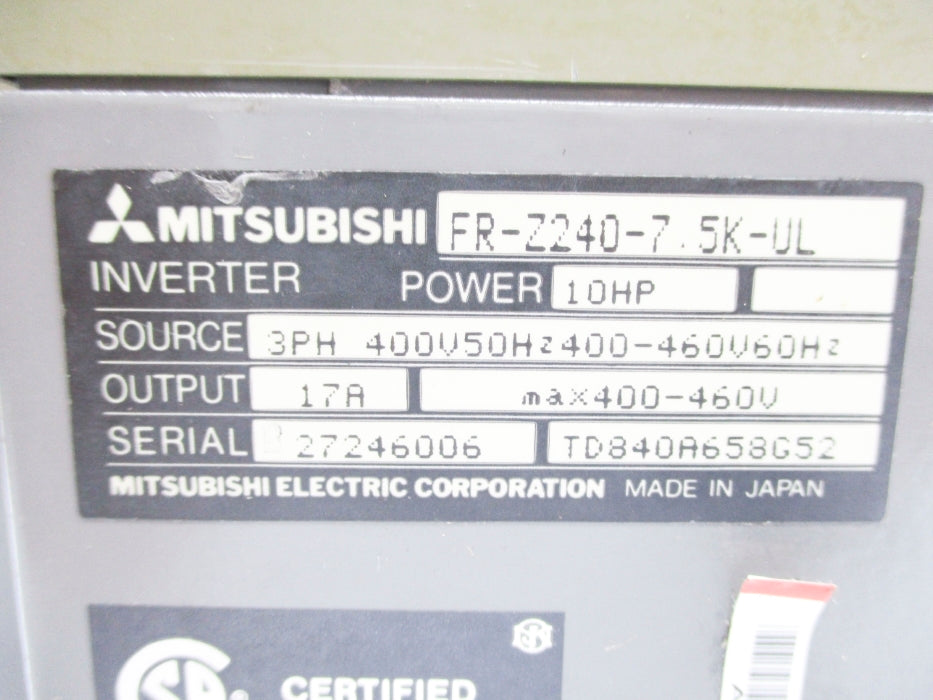 MITSUBISHI FR-Z240-7.5K-UL UNMP