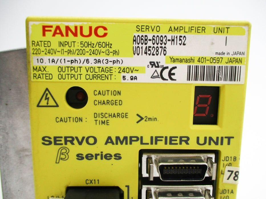 FANUC A06B-6093-H152 200-240V 6.3A UNMP