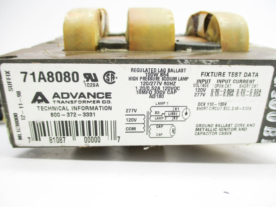 ADVANCE TRANSFORMERS 71A8080 UNMP