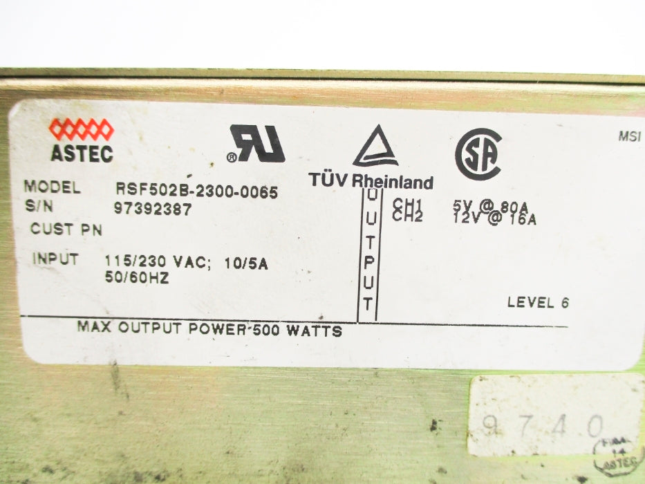 ASTEC RSF502B-2300-0065 UNMP