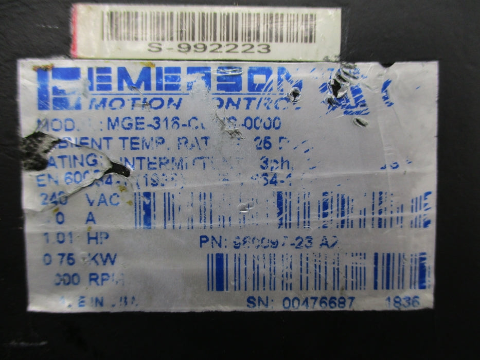 EMERSON 960097-23-A2 MGE-316-CONS-0000 (AS PICTURED) NSNP