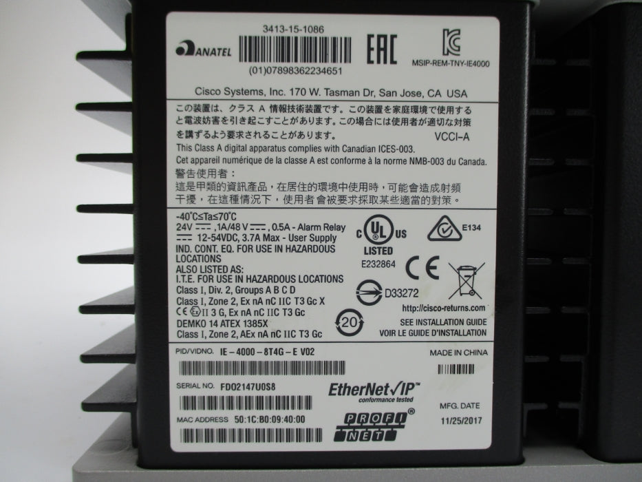 CISCO IE-4000-8T4G-E NSNP