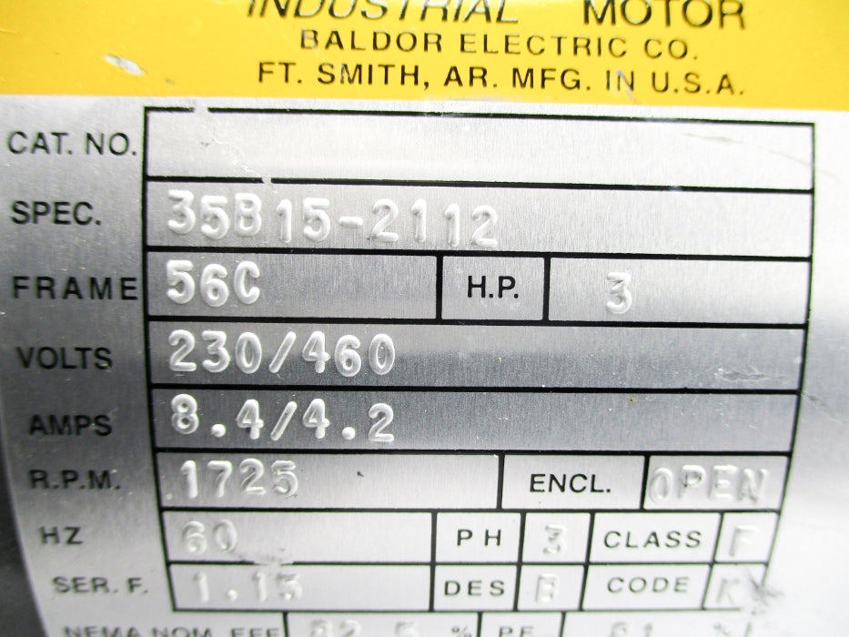 BALDOR ELECTRIC 35B15-2112 NSNP