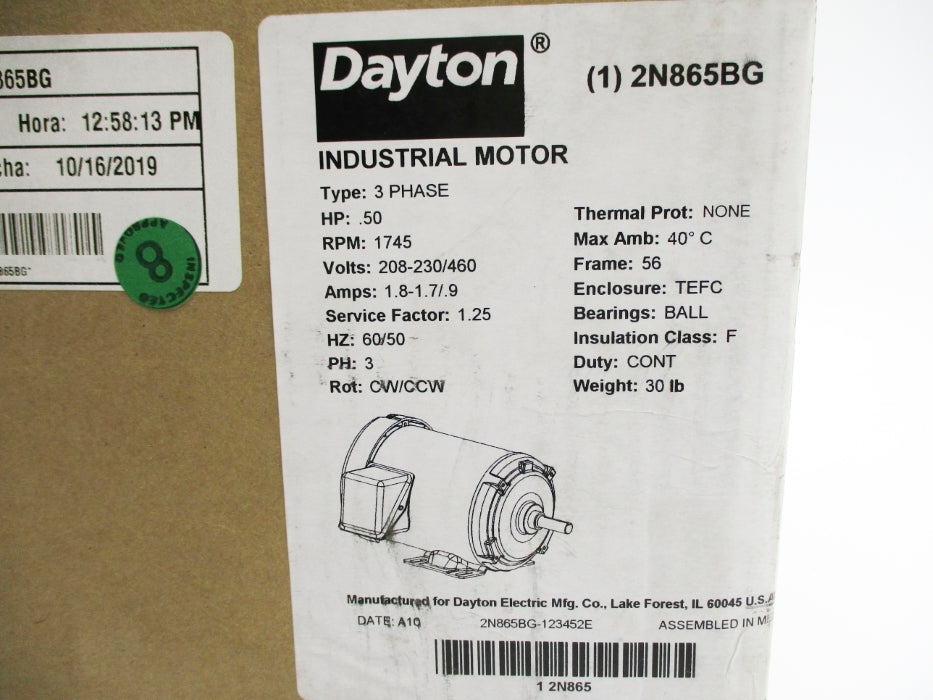 DAYTON 2N865BG NSFS