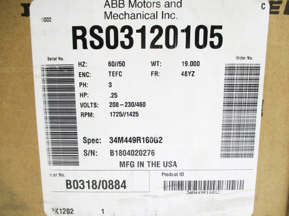 BALDOR RS03120105 NSMP