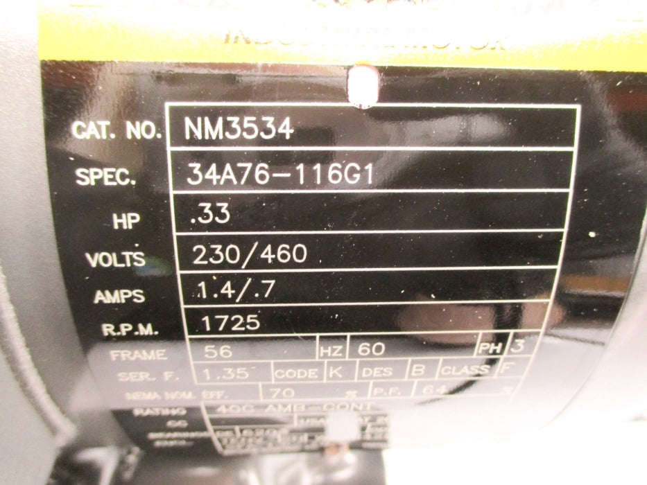 BALDOR ELECTRIC NM3534 NSNP