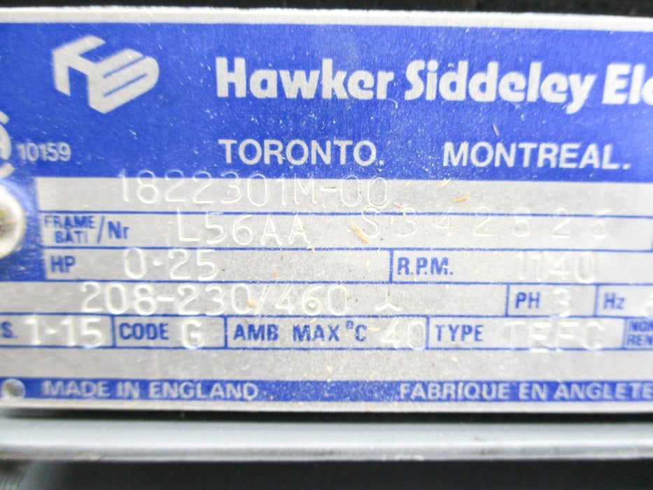HAWKER SIDDELEY ELECTRIC 1822301M-00 UNMP