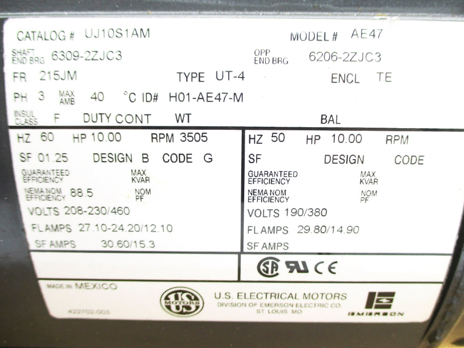 US MOTORS UJ10S1AM AE47 NSNP