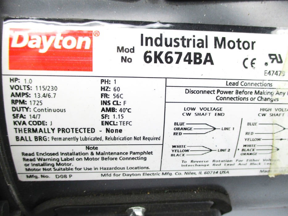 DAYTON 6K674BA (AS PICTURED) NSNP