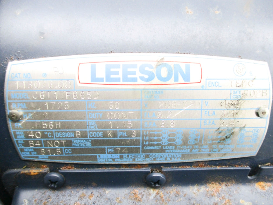 LEESON 113026.00 C6T17FB65D 460V 6.8A UNMP