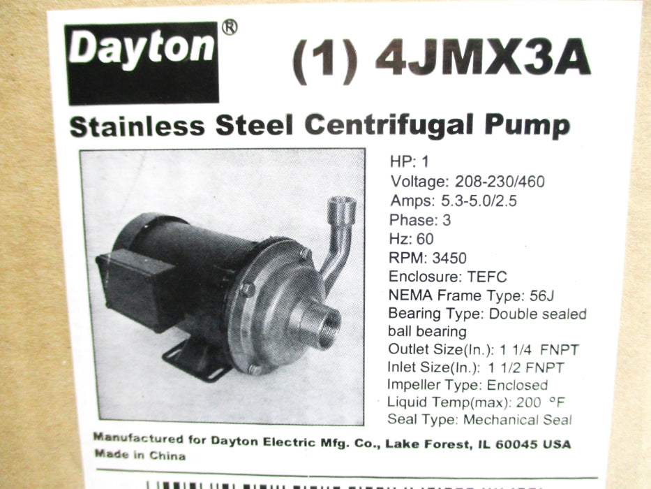 DAYTON 4JMX3A NSMP