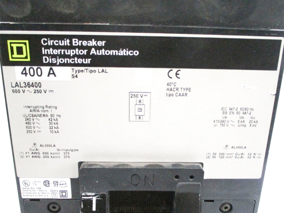 SQUARE D LAL36400 400A 600V NSNP