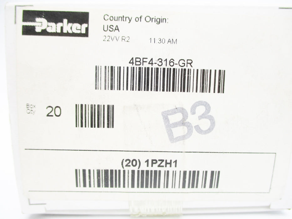 PARKER 4BF4-316-GR 1PZH1 (PKG OF 20) NSMP