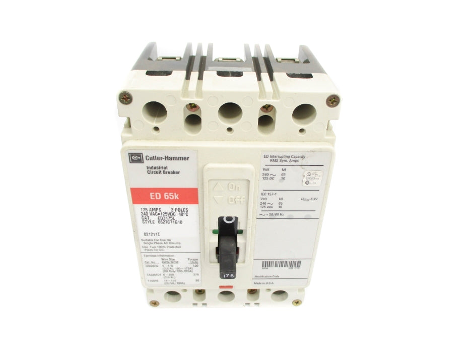 CUTLER HAMMER ED3175L 6627C71G10 175A 240VAC NSNP