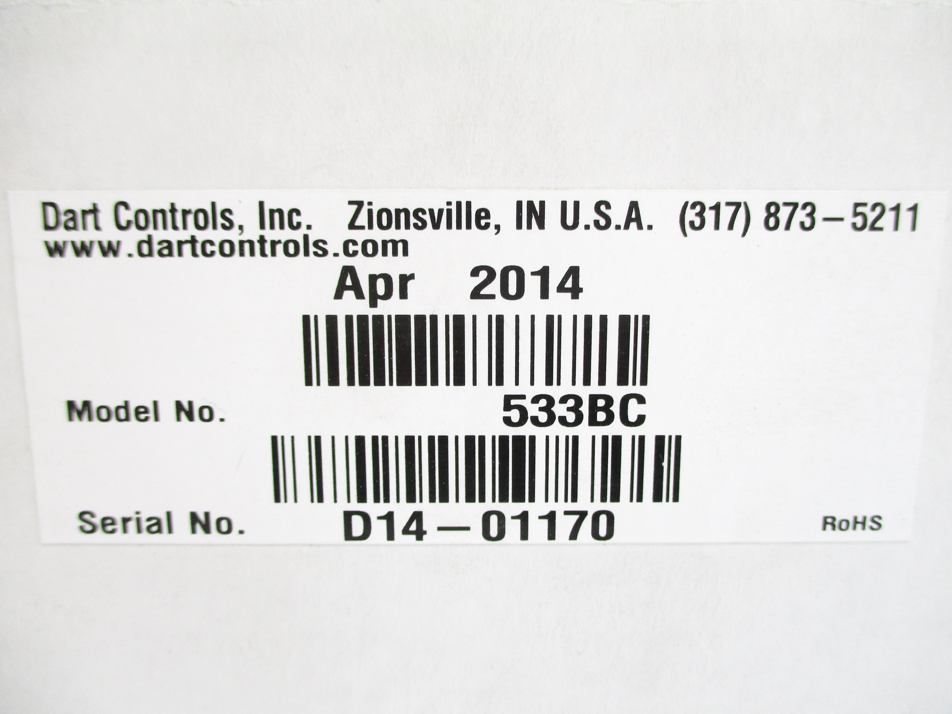 DART CONTROLS 533BC NSMP