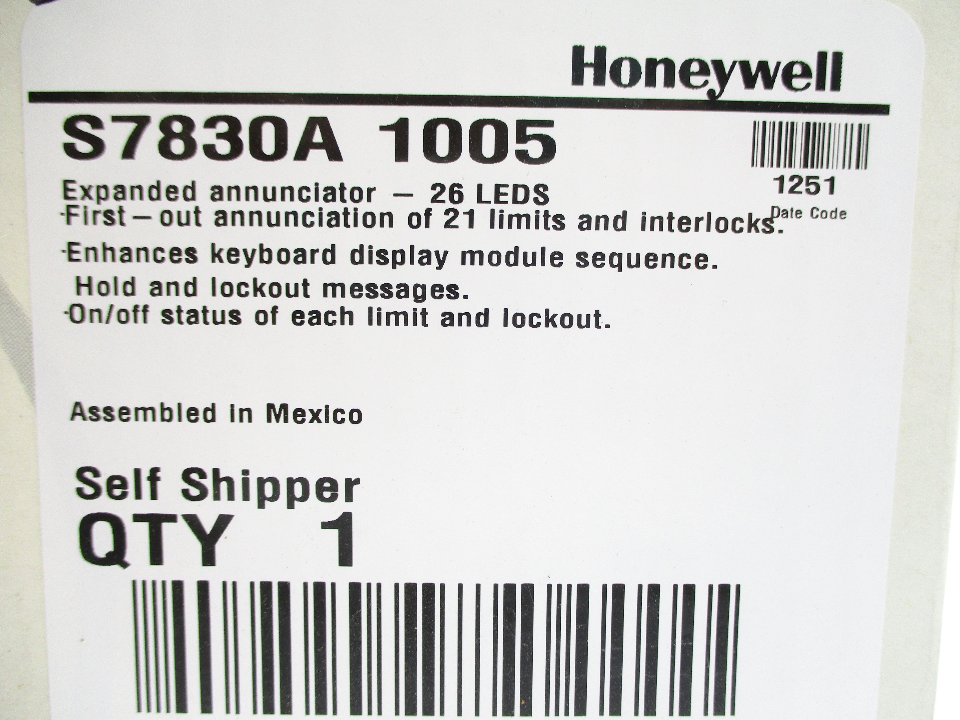 HONEYWELL S7830A1005 120VAC NSMP
