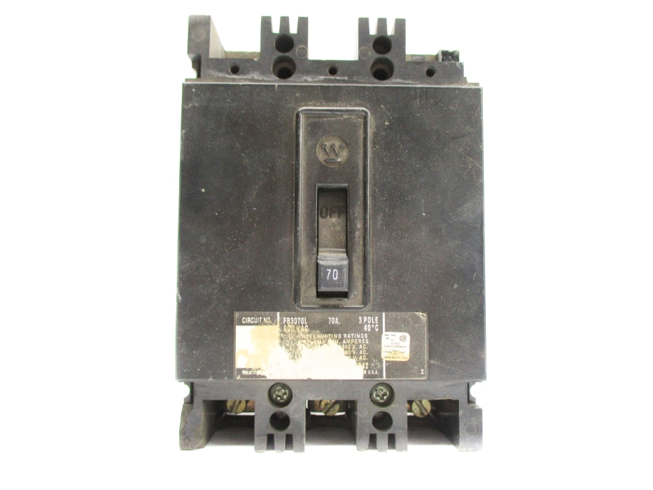 WESTINGHOUSE FB3070L 70A 600VAC (AS PICTURED) UNMP