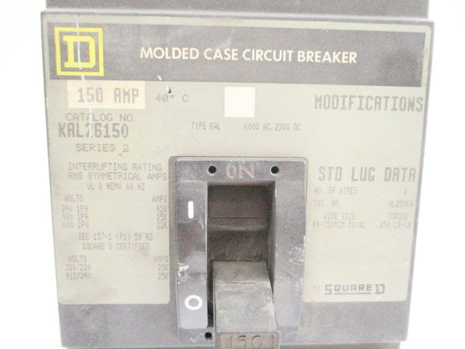 SQUARE D KAL26150 SER. 2 150A 600VAC UNMP