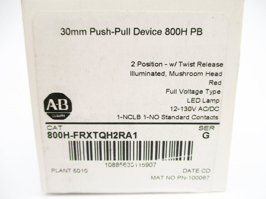 ALLEN BRADLEY 800H-FRXTQH2RA1 SER. G (WH) NSFS